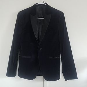H&M Navy Blue Velvet style Blazet